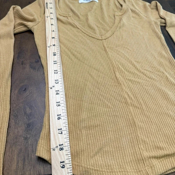 EUC PROJECT SOCIAL T VOYAGER NOTCH NECK RIB LONG SLEEVE. Color mustard, sz XS. - Picture 7 of 7